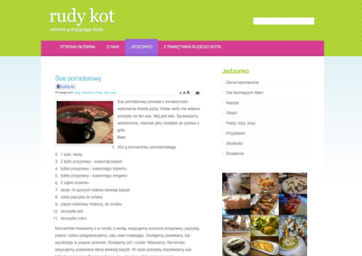 Strona o gotowaniu "Rudy Kot"