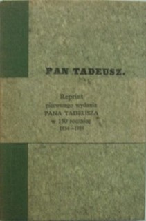 Pan Tadeusz reprint pierwszego wydania Tom I i II
