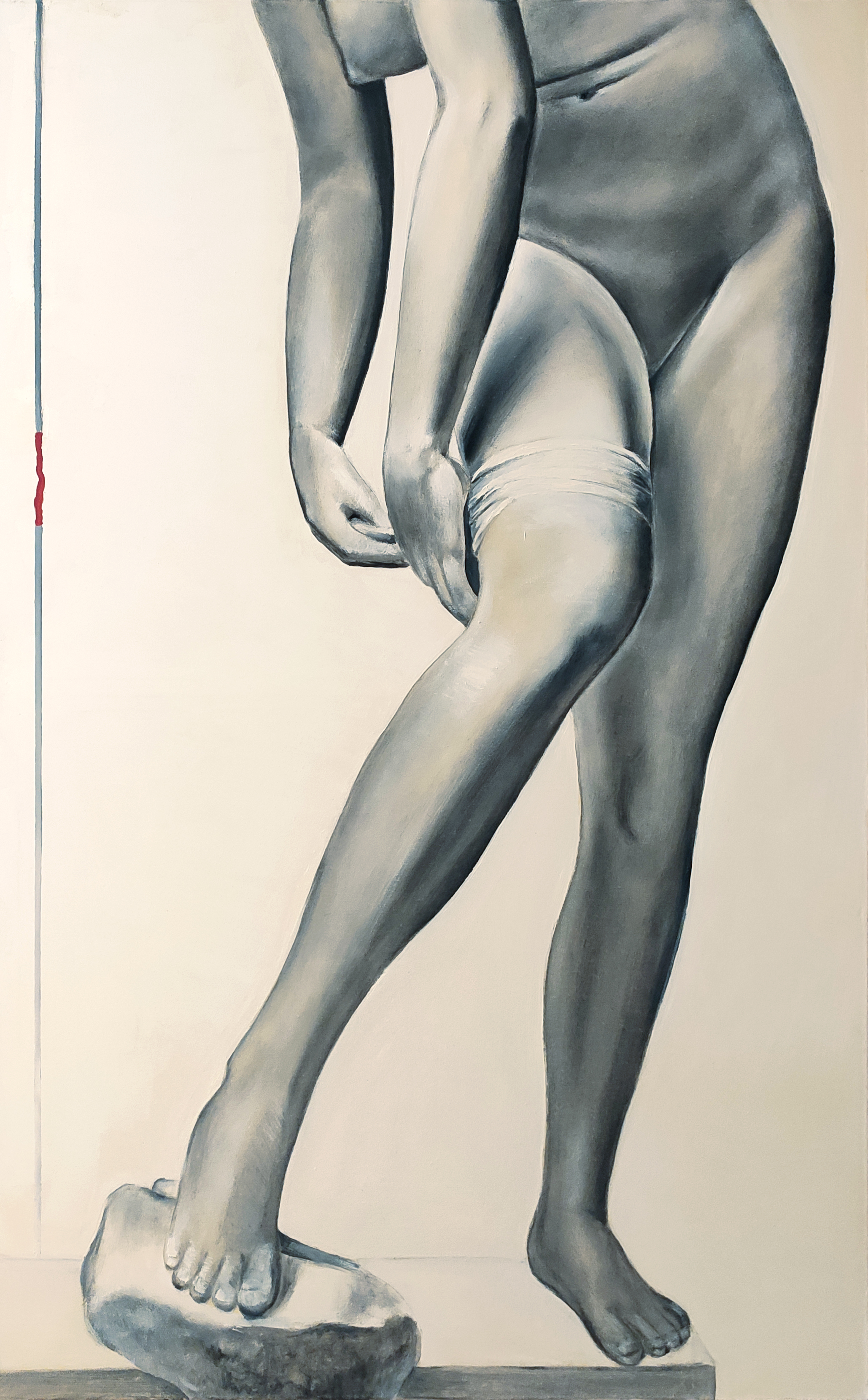 Ćwiczenia grecko-rzymskie – Zraniona Diana, Bertram Mackennal, 2021, oil, 115 x75 cm