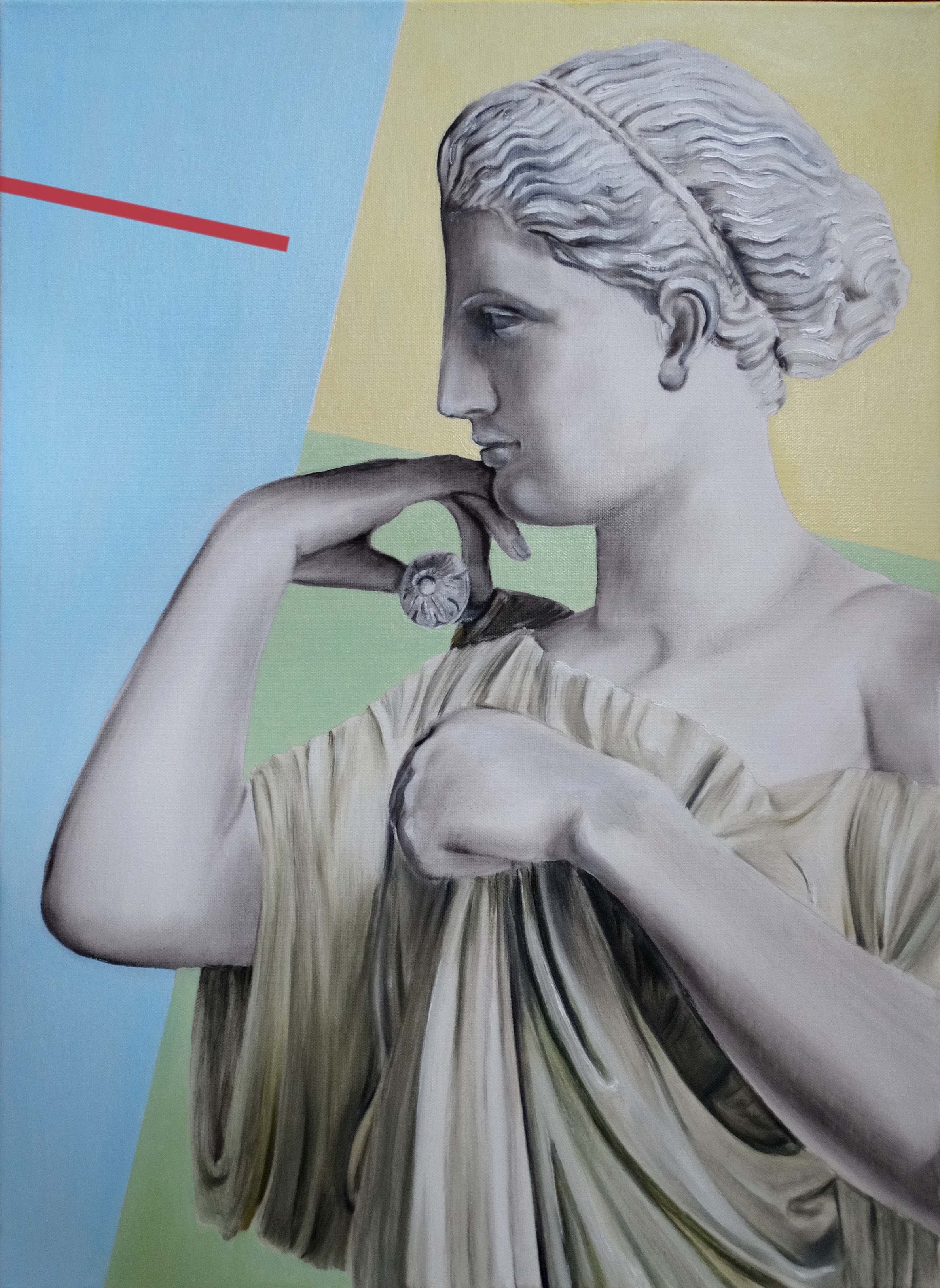 Ćwiczenia grecko-rzymskie - Diana z Gabii, 2020, olej płótno, 70x50 cm / Greco Roman exercises - Diana of Gabii, 2020, oil on canvas, 70x50 cm