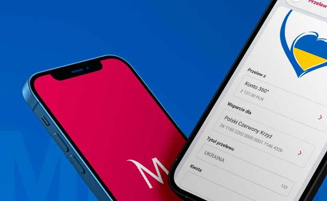 W aplikacji Banku Millennium można łatwo wesprzeć Ukraińców