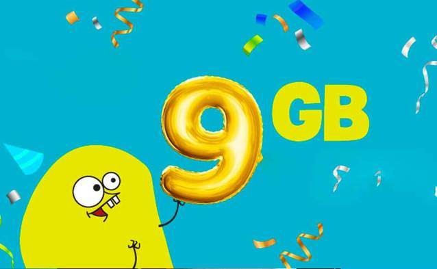 9 GB na 9 urodziny nju