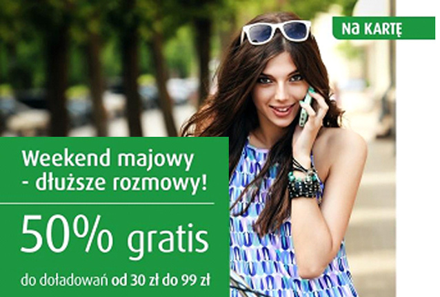 Plus: 50% wartości doładowania przez internet