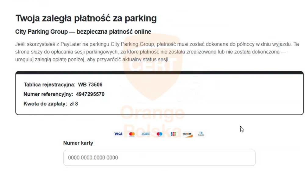 Fałszywa opłata za parkowanie