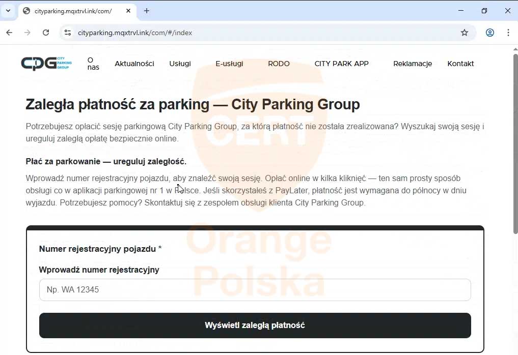 Fałszywa opłata za parkowanie
