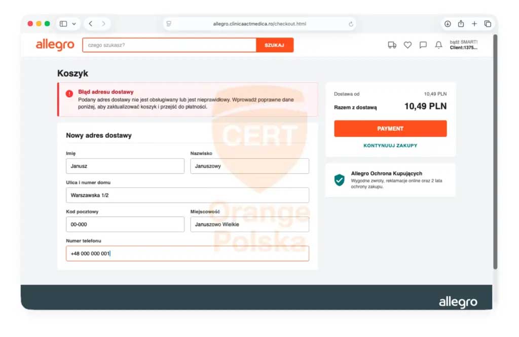 Paczka ma problem z adresem - to może być pułapka na twoje dane