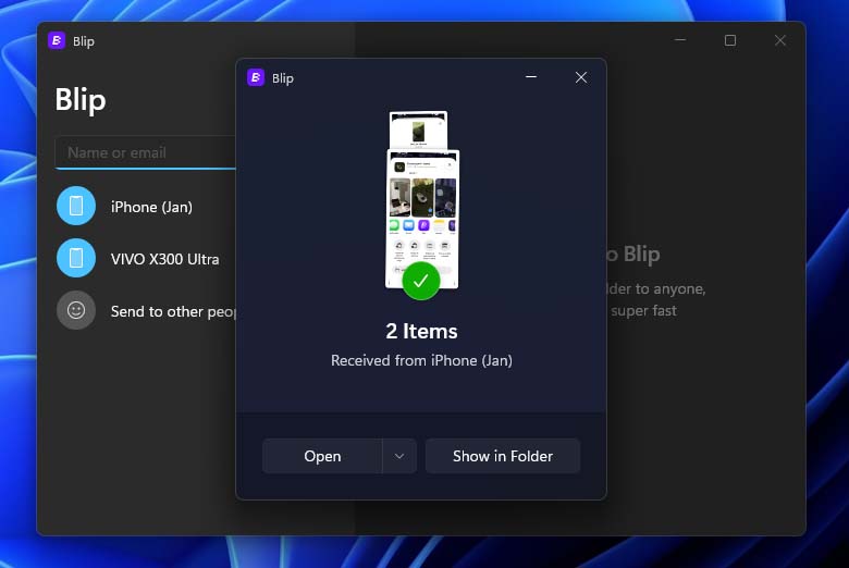 Blip - to lepsze niż AirDrop i Quick Share, bo działa na każdym urządzeniu