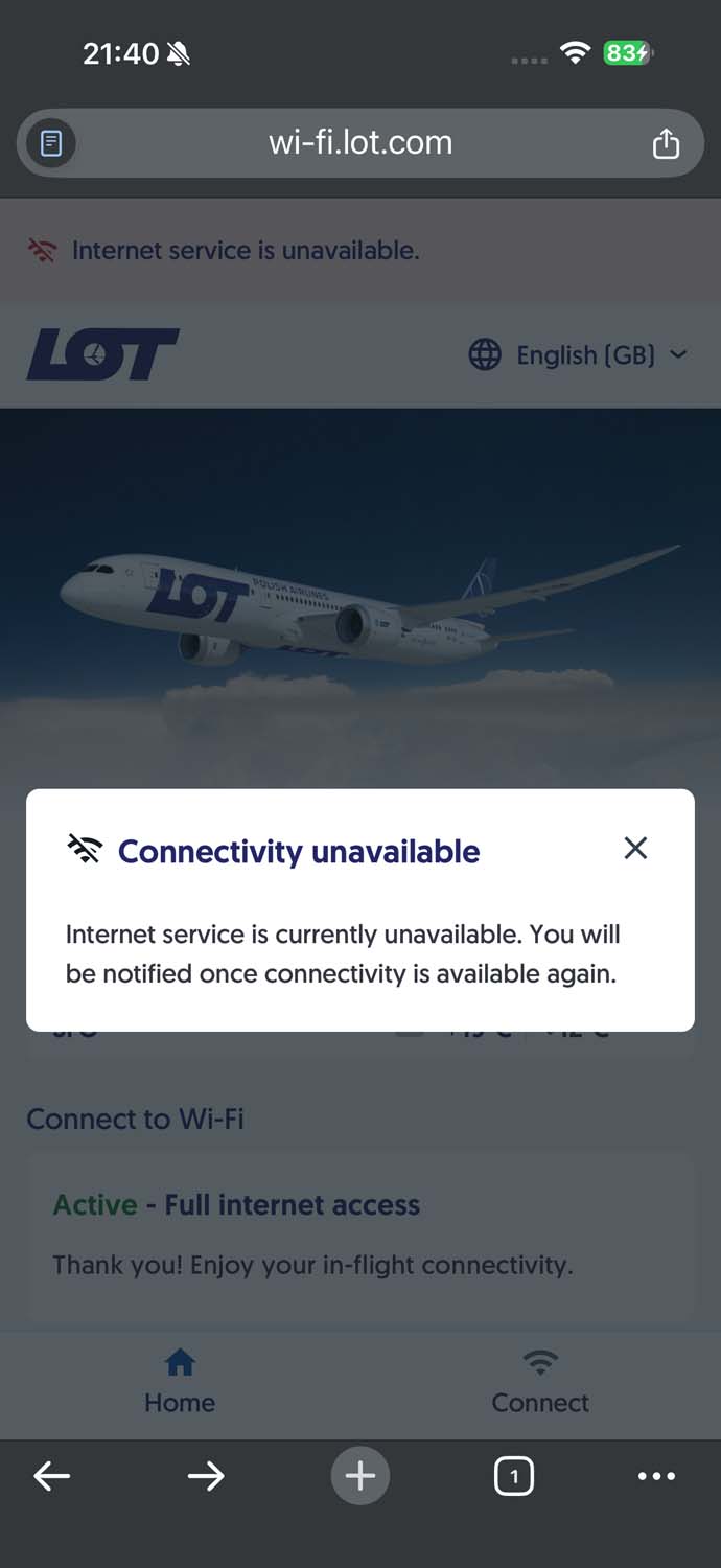 Sprawdziliśmy internet w Dreamlinerze LOT-u do San Francisco