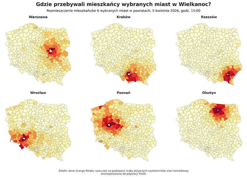 Orange sprawdził, gdzie Polacy wyjeżdżają na Wielkanoc