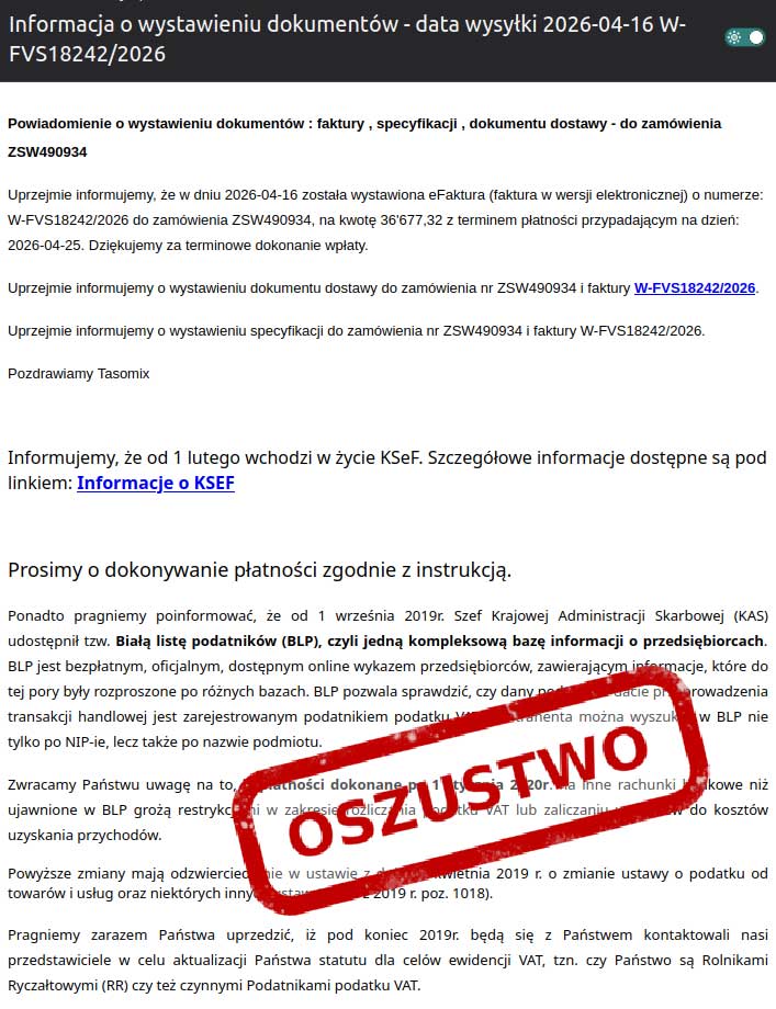 Przestępcy podszywają się pod KSeF