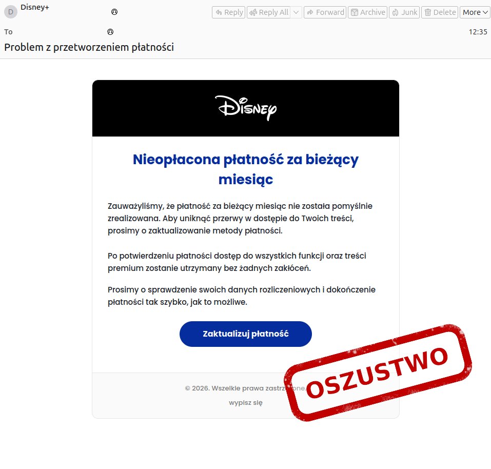 Oszuści podszywają się pod platformy streamingowe