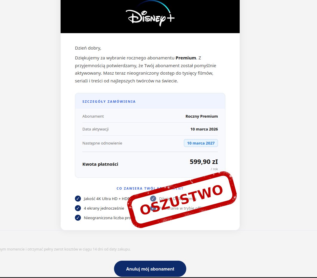 Oszuści podszywają się pod platformy streamingowe