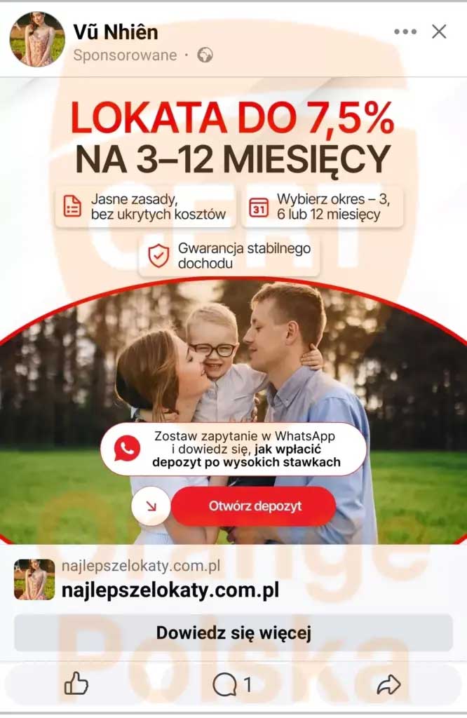 Nowe oszustwo na Facebooku - fałszywa lokata wyłudza dane do banku