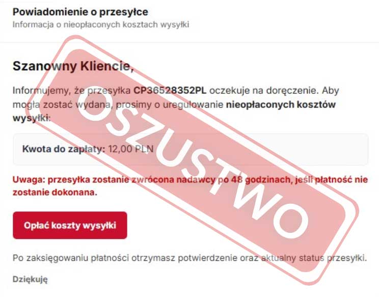 Podszywają się pod Pocztę Polską - nowa fala oszustw w sieci