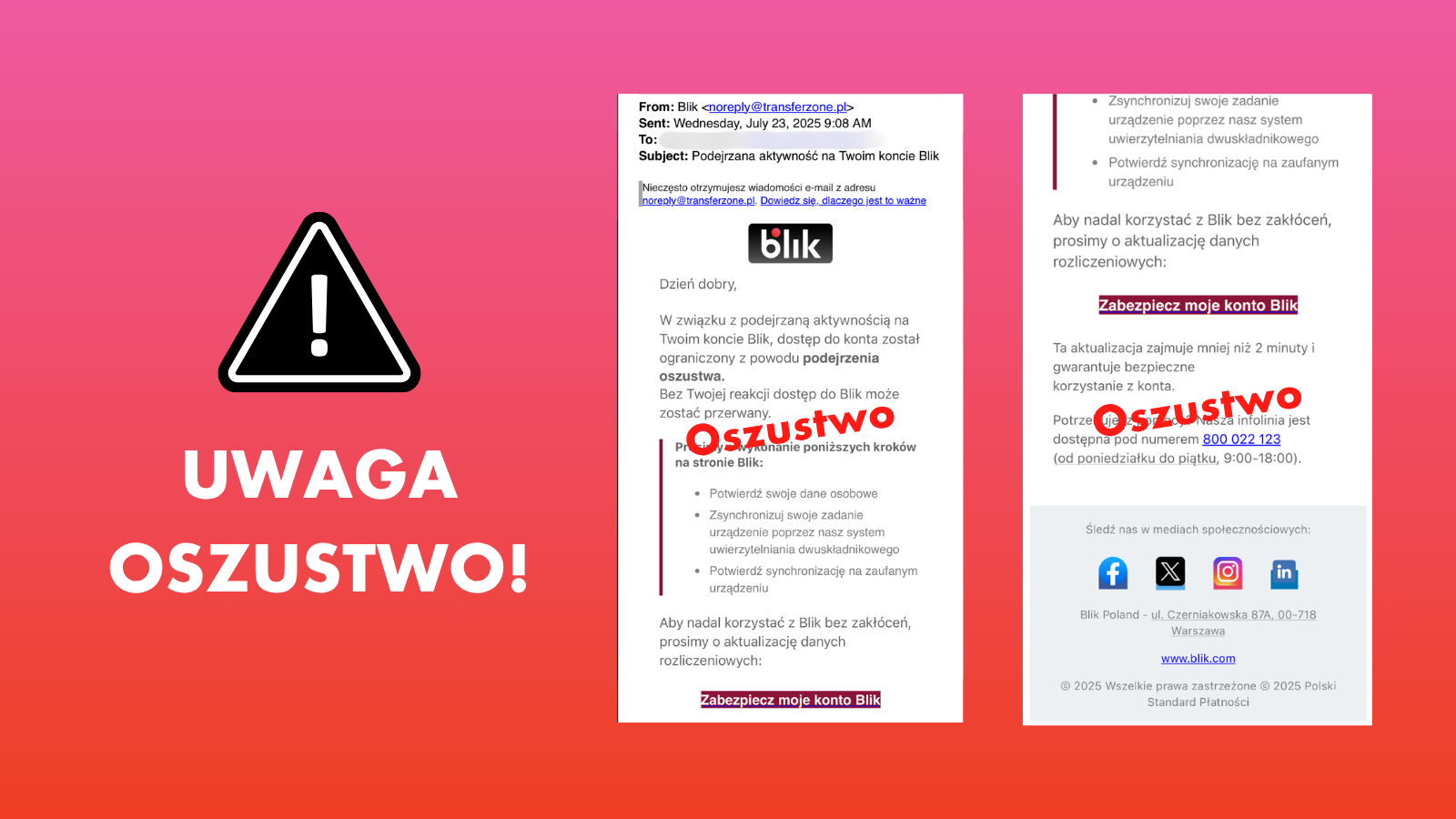 Oszuści podszywają się pod BLIK