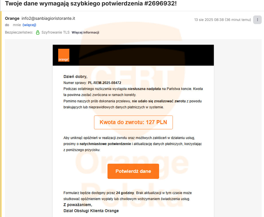 Kradzież kont i pieniędzy przez fałszywe maile – ostrzeżenie dla klientów Orange