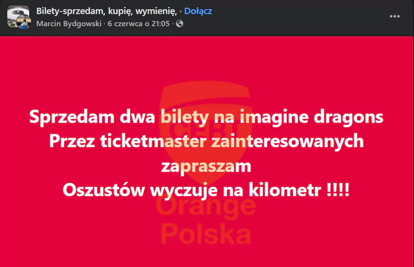 Uwaga na fałszywe strony z biletami na koncerty