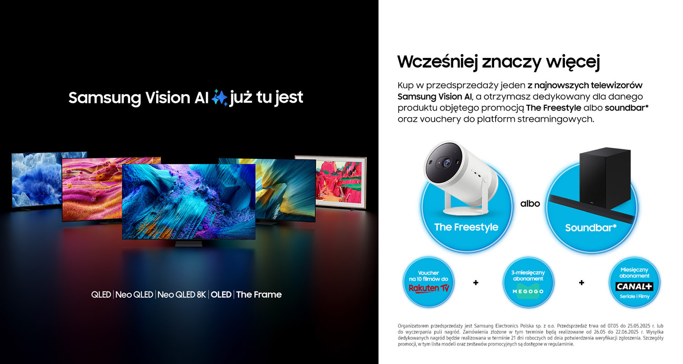 Kup telewizor Samsung 2025 i odbierz bonusy – przedsprzedaż rusza