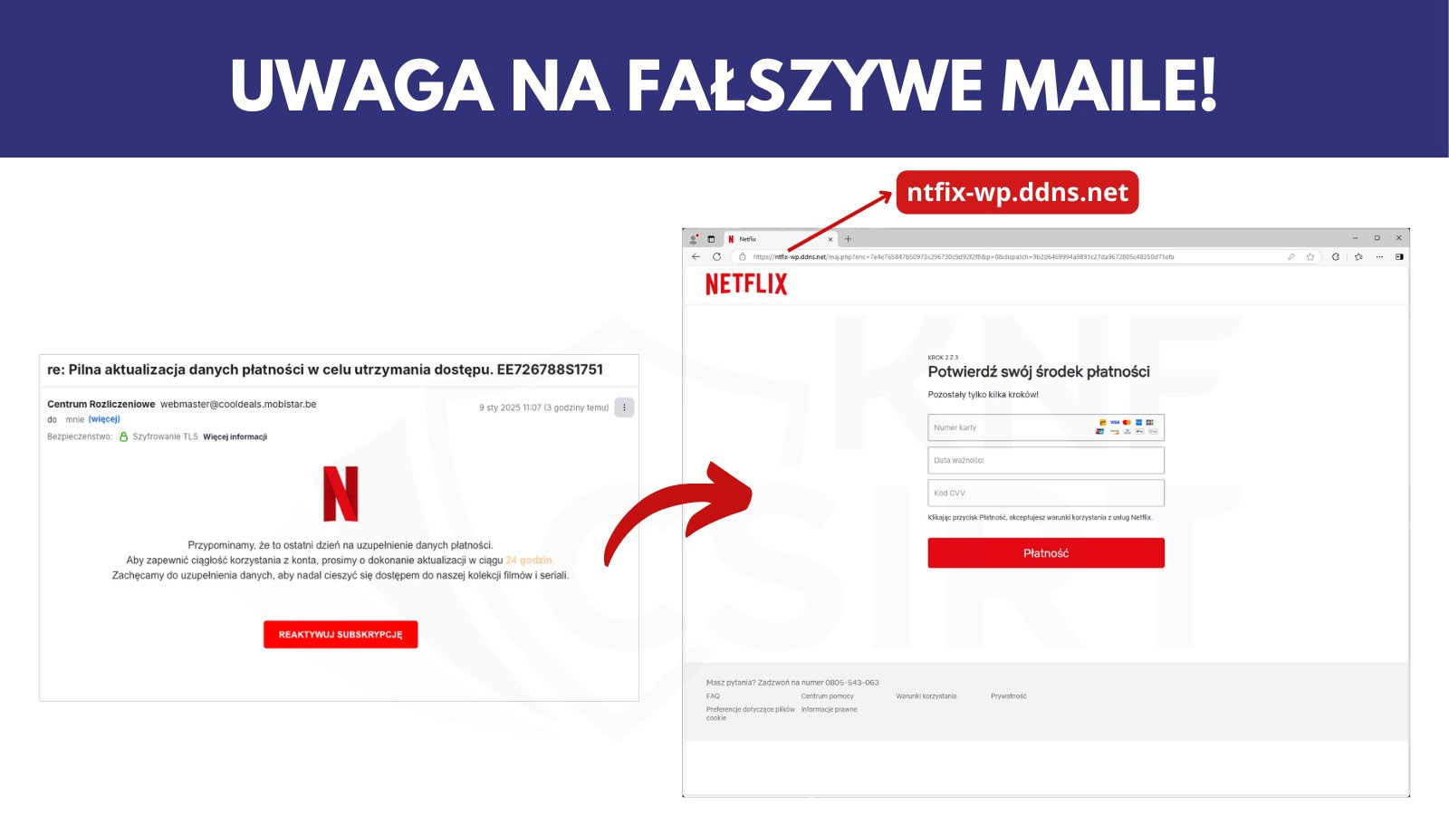 Phishing podszywający się pod Netflix - uwaga na oszustów