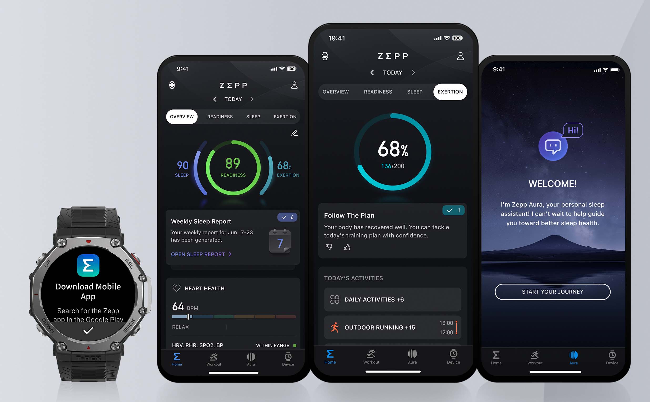 Sportowa aplikacja Zepp App