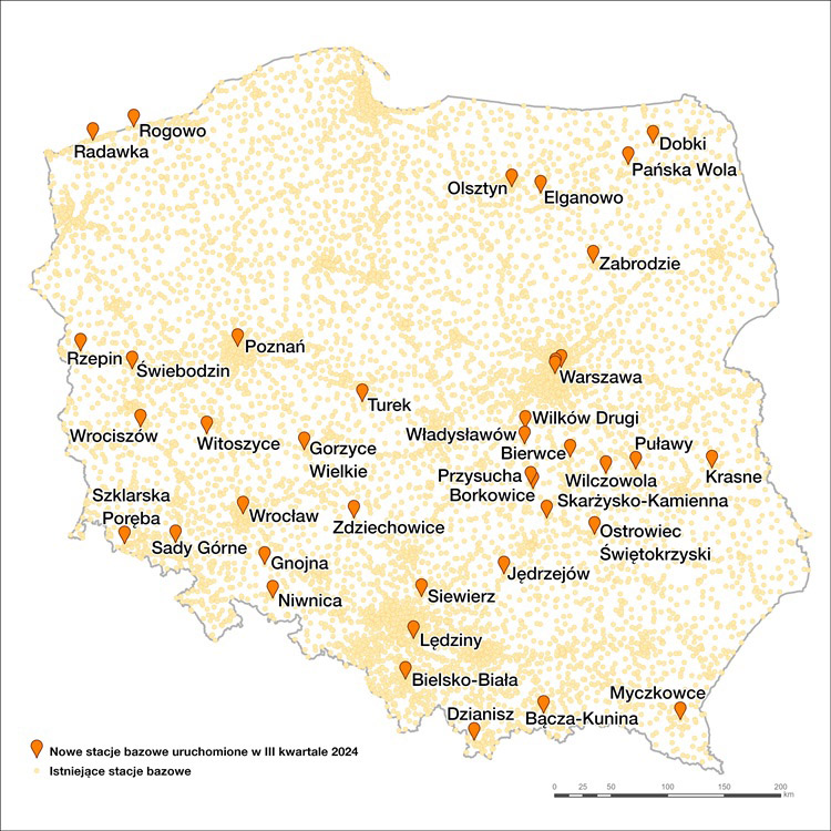 Orange ma nowe stacje bazowe - trzeci kwartał