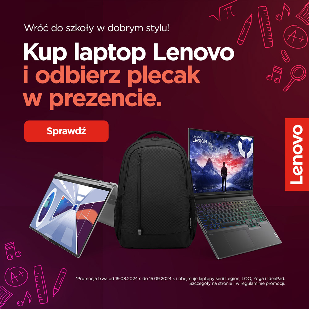 Promocja na laptopy Lenovo z plecakiem gratis