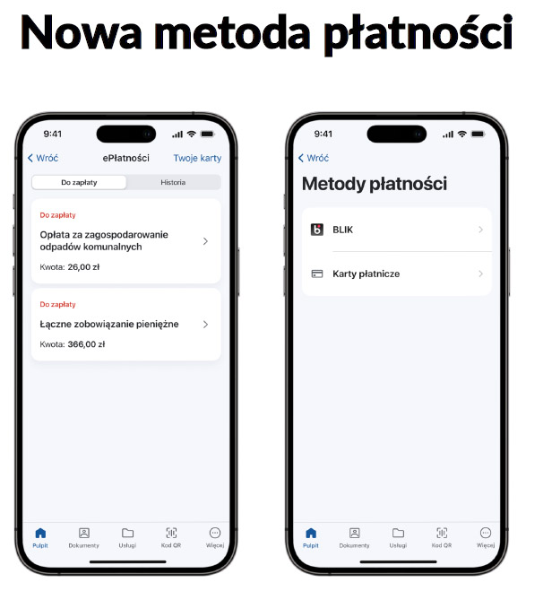Płatności kartami dostępne w aplikacji mObywatel
