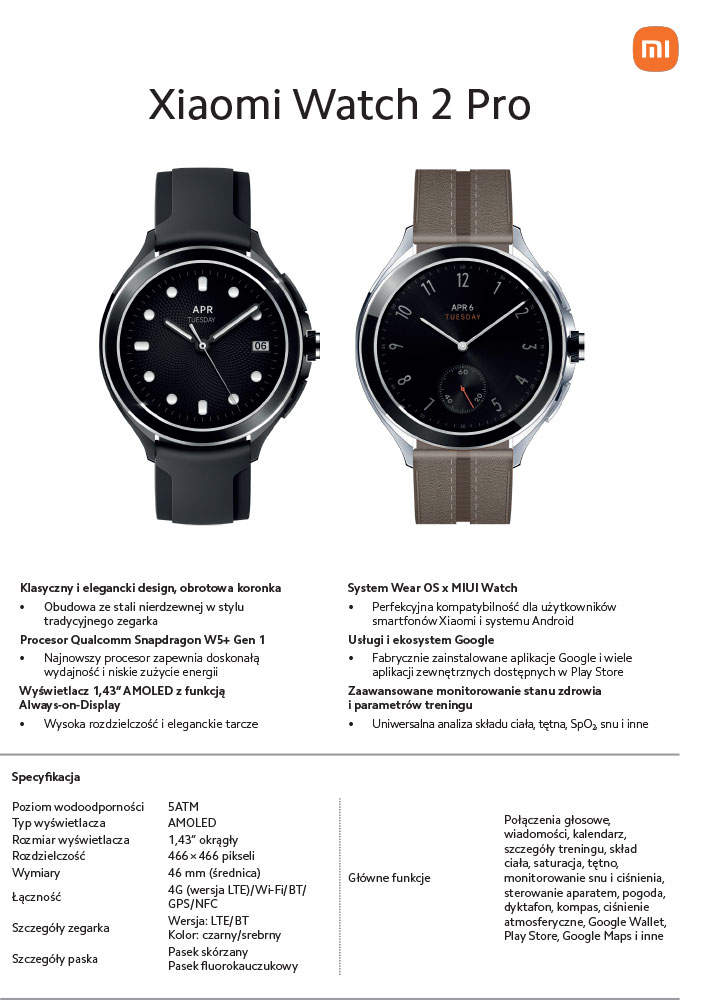 Xiaomi Watch 2 Pro – nowy, niedrogi zegarek z Google Wear OS i LTE