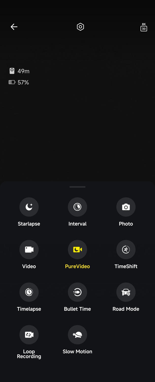 Insta360 X6 - zrzuty ekranu aplikacji