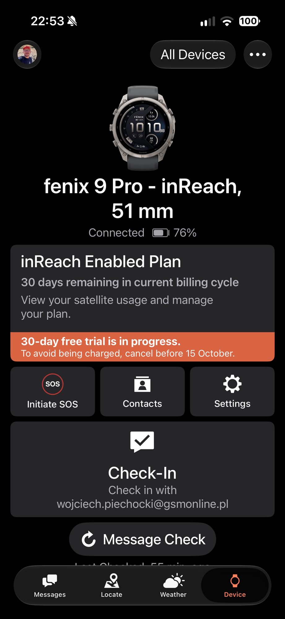 Garmin fēnix 9 Pro inReach