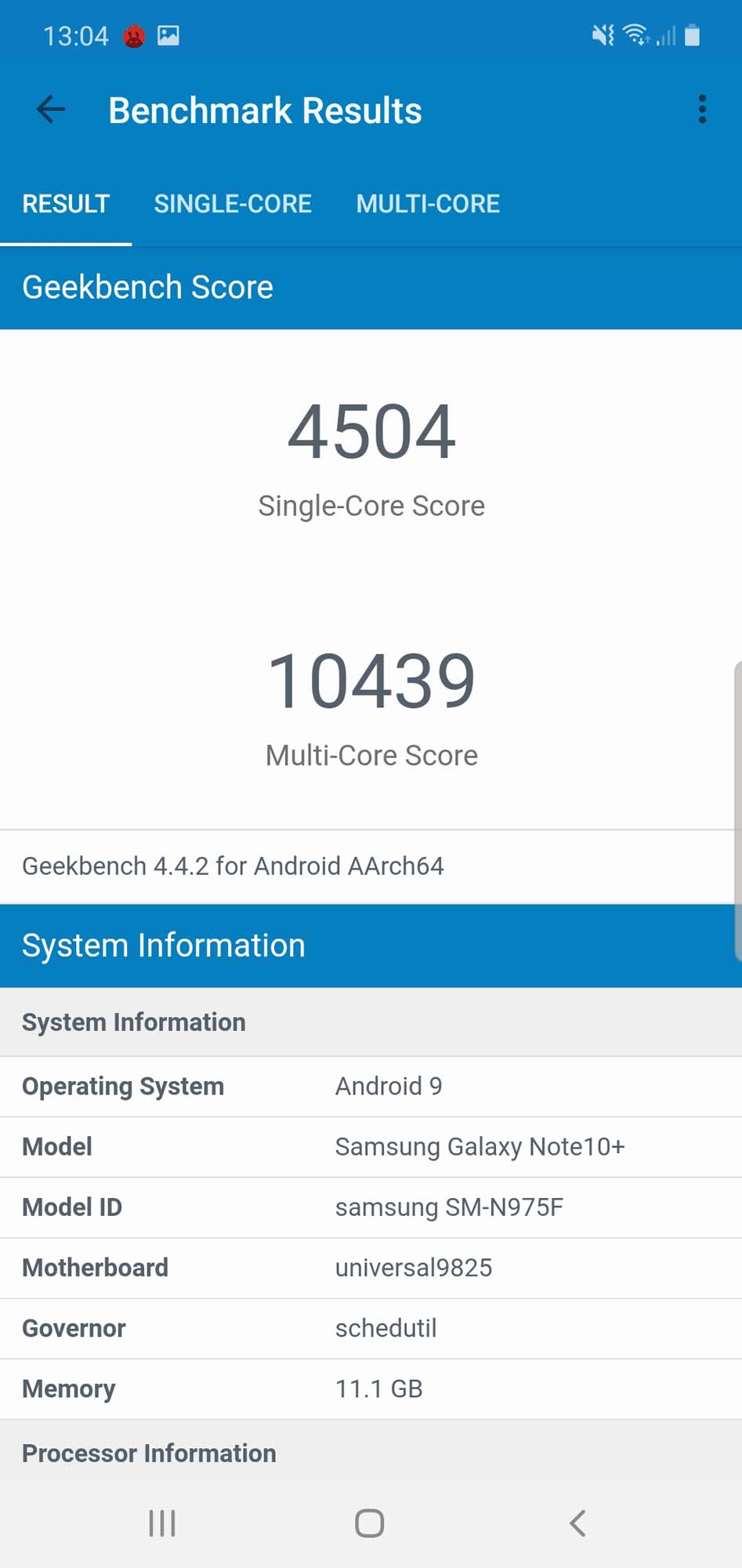 Samsung Galaxy Note 10 + screenshot