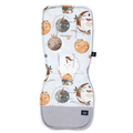 ORGANIC JERSEY COLLECTION - STROLLER PAD - FLY ME TO THE MOON SKY - VELVET DARK GREY