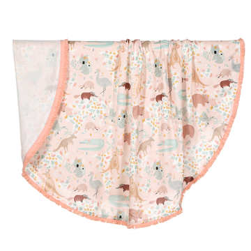 BAMBOO ROUND SWADDLE - KING SIZE - DUNDEE & FRIENDS PINK