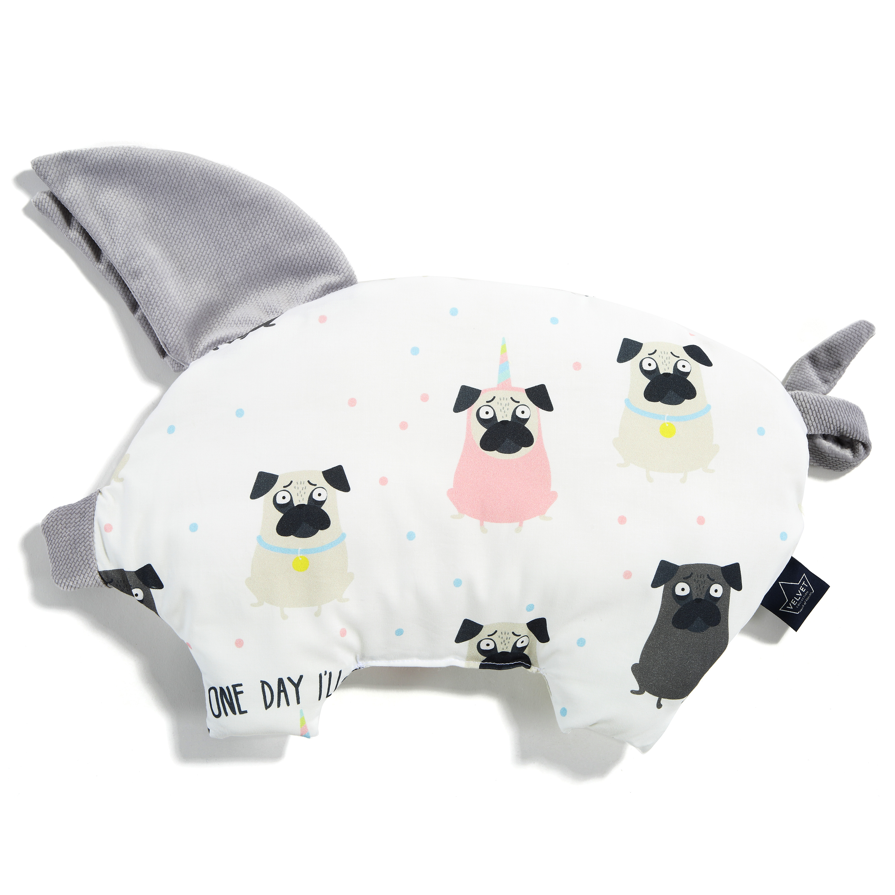 DOGGY UNICORN SLEEPY PIG PILLOW (GREY)