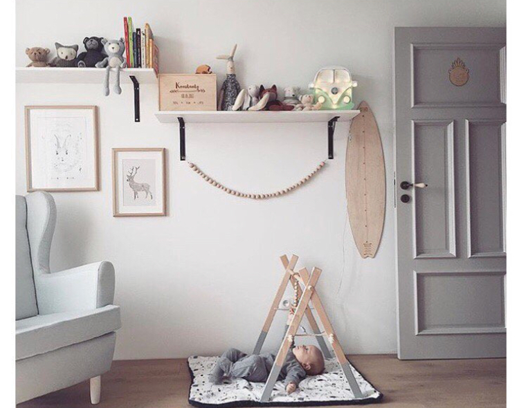 Little Leaf Wooden Baby Gym with Gym Toys