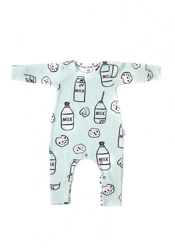MILK & COOKIES ROMPER (MINT) 3-6 MONTHS