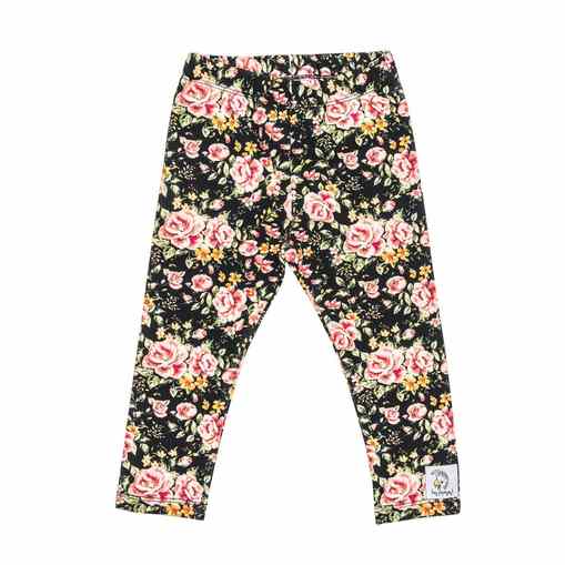 BLACK ROSES FLORAL LEGGINGS  MONTHS 6-12 MONTHS