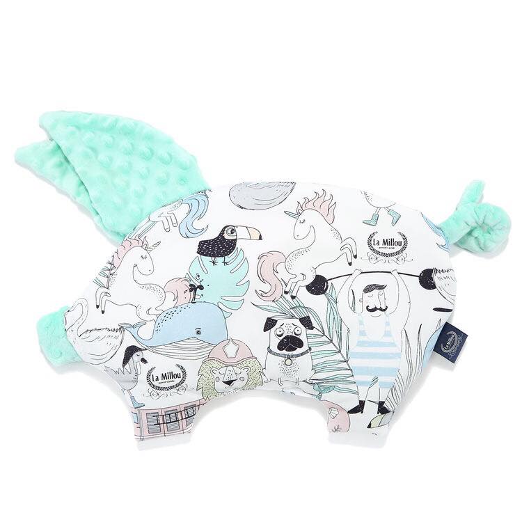 LA MILLOU FAMILY SLEEPY PIG PILLOW (OPAL)