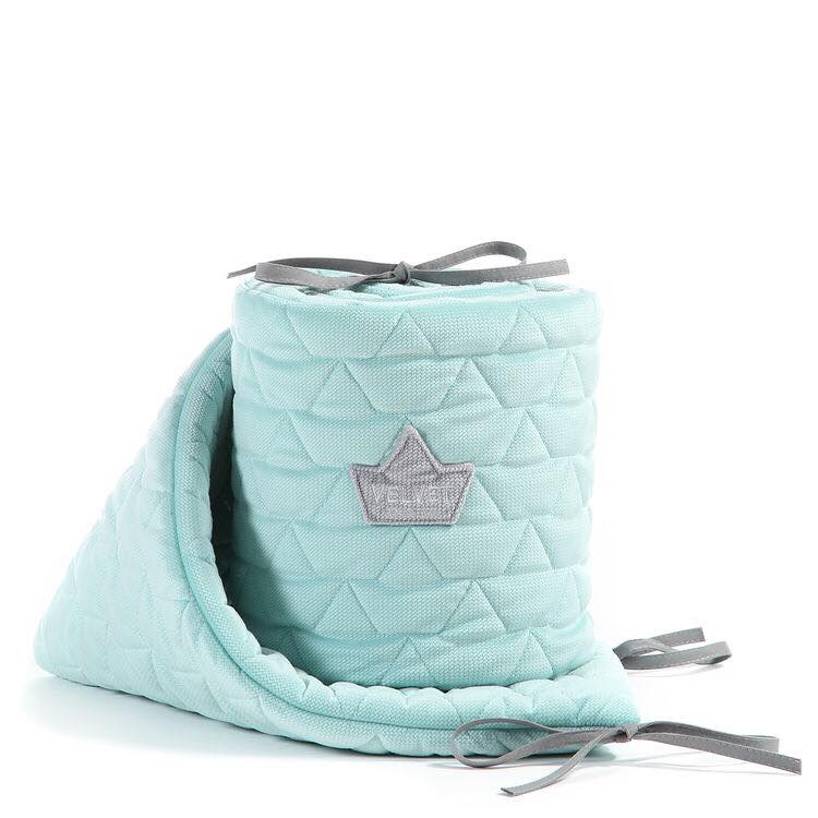 VELVET COT BUMPER (AUDREY MINT)