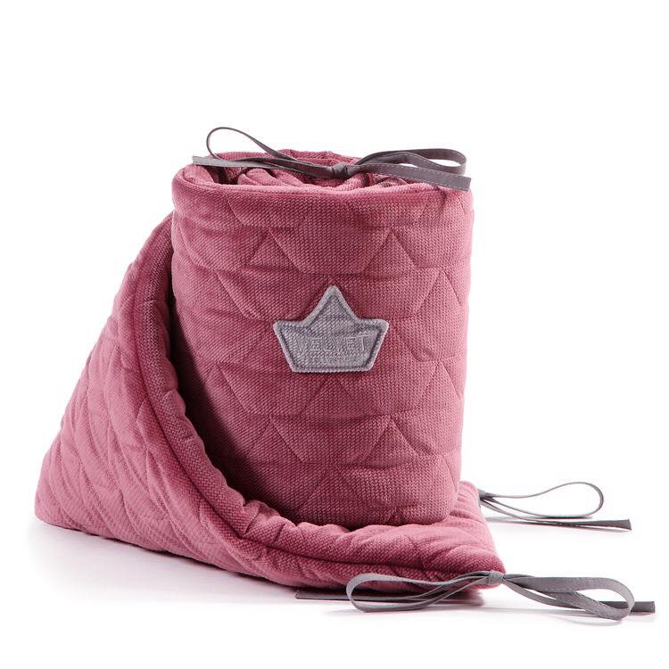 VELVET COT BUMPER (MULBERRY)