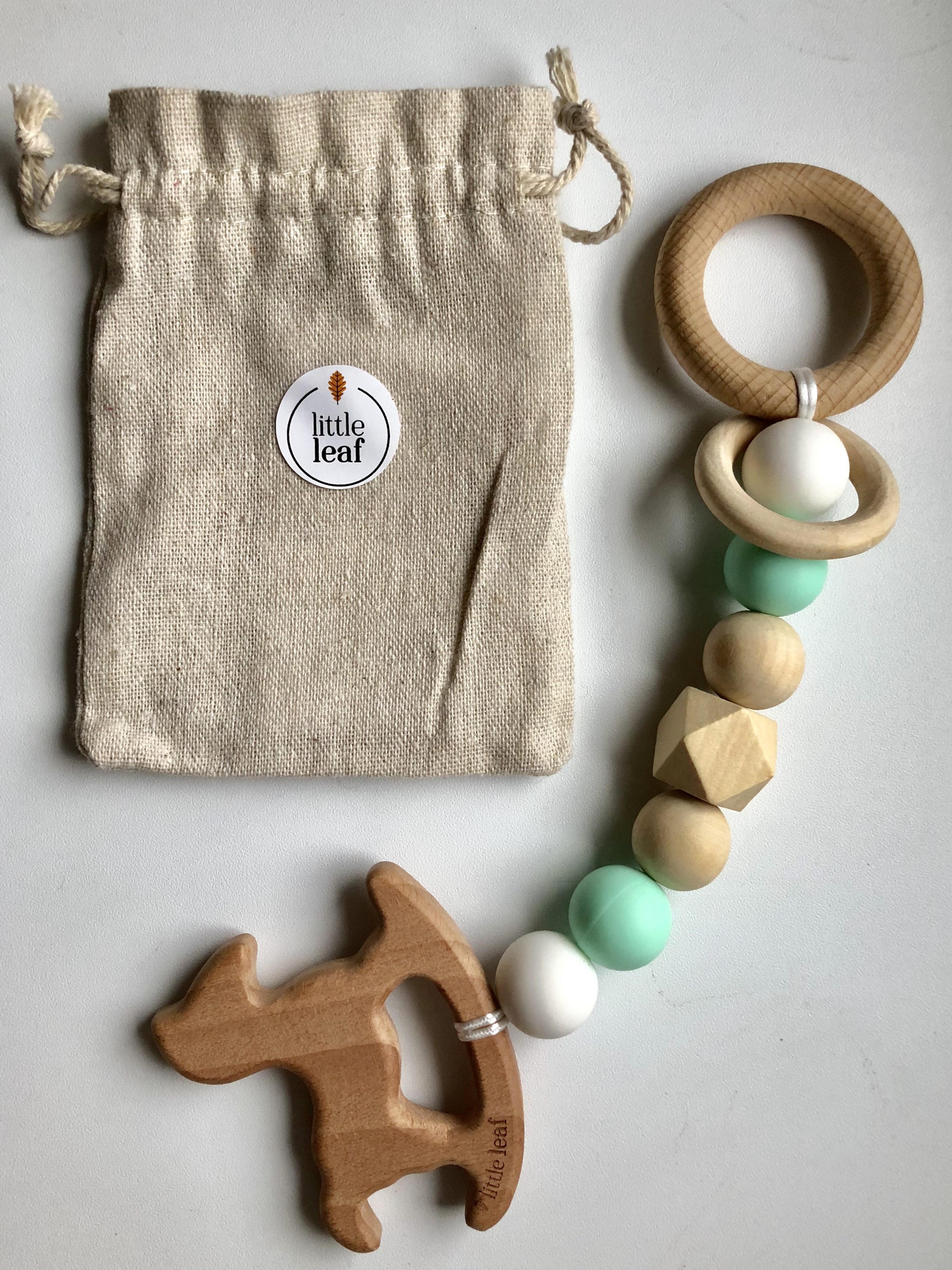 Little Leaf Educational Pendant L (rocking horse mint&white)