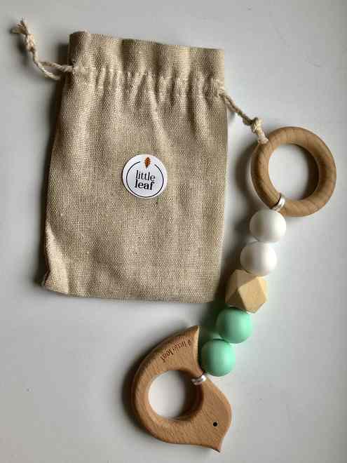 Little Leaf Educational Pendant S (bird mint&white)