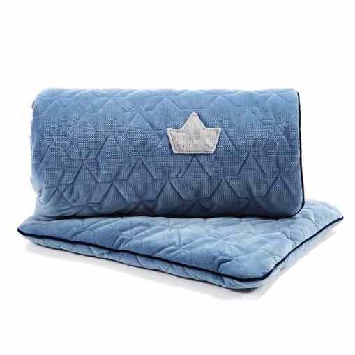 VELVET BLANKET & MID PILLOW | DENIM