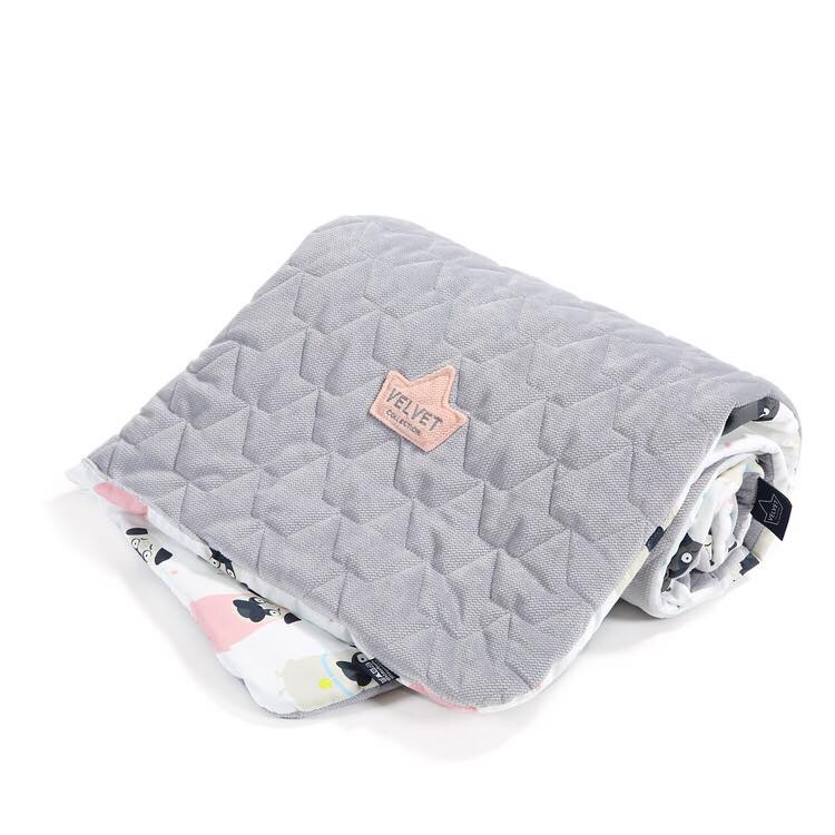 DOGGY UNICORN SLIM BLANKET 80X100 (DARK GREY)