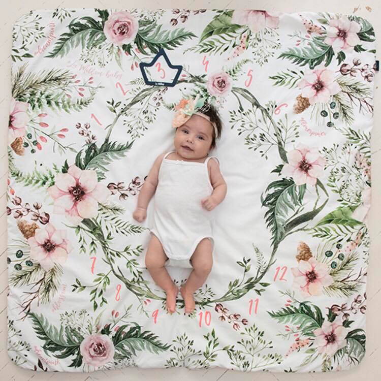 MILESTONE BLANKET WILD BLOSSOM POWDER PINK
