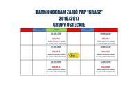 HARMANOGRAM ZAJĘĆ PAP "GRASZ" 2016-2017 GRUPY USTECKIE - I, II, III