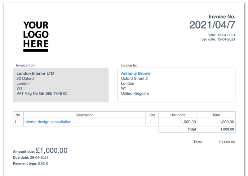 invoice template for proforma