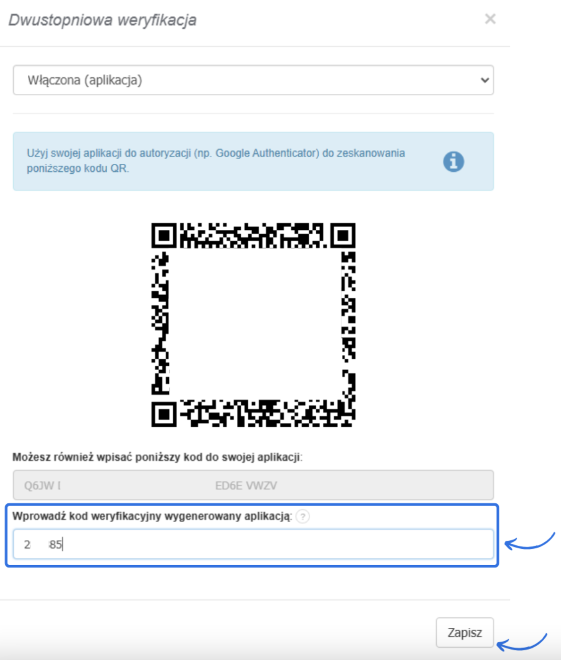 Połączenie Google Authenticator z Fakturownią