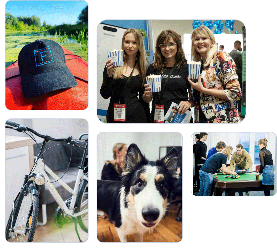 Kolaż zdjęć zespołu Fakturowni