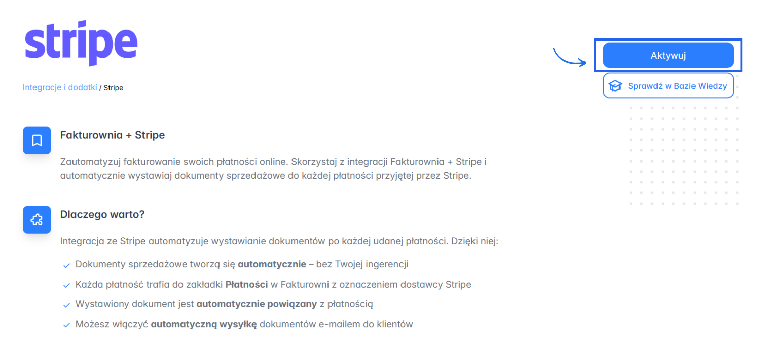 Stripe: automatyczne fakturowanie płatności w Fakturowni